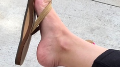 Flexible foot fetish masturbating with feet and hands