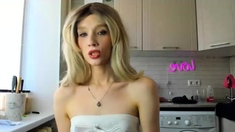 Blonde teen amateur teasing solo