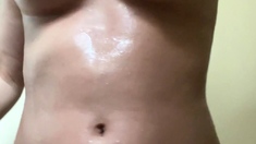 Busty brunette solo masturbation