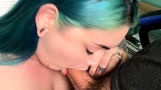 Mexicana blowjob with her big boobs