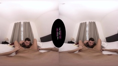 Cumshot wanting amateur MILF wanks cock in POV video