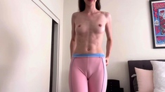 Cute curly brunette solo webcam masturbation