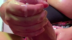 Feminine blonde ladyboy with big tits suck cock and analed