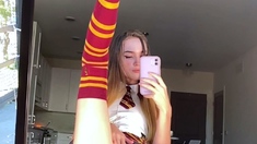 Horny Brunette Teen Orgasm Solo