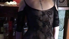 Sexy european in lingerie stockings ass fucked
