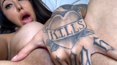 Chubby Brunette Big Boobs Dildo Masturbation