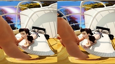 Foxy 3D Superwoman bounces up and down on a cock