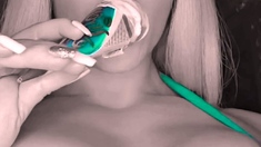 Sexy Blonde Babe With Big Boobs Strips Bra