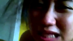 Asian College Girl Gives a Blowjob and Swallows