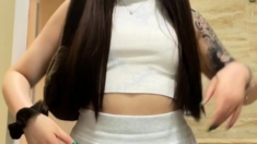 Brunette Couch Webcam Solo Fun Masturbating