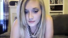 Blonde Webcam Girl's Anal Dildo Show