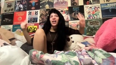 Cute curly brunette solo webcam masturbation