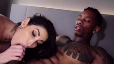 French Pornstar Is Bored, So I Call Two Hard