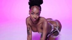 Big booty and tits black teen model solo