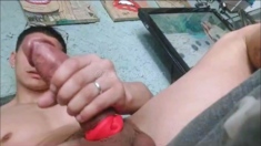 Jerking And Massaging My Huge And Veiny Cock