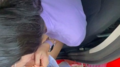 Mature brunette amateur giving a great POV blowjob