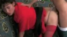 Diapered Crossdresser Bareback