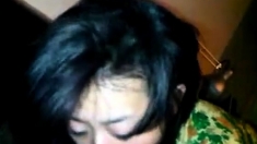 Naughty Vietnamese Slut Sucks A Dark Cock