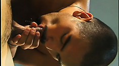 He Lies On His Back And His Partner Works His Lips Up And Down His Cock
