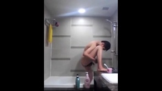 Little Asian Twink Masterbates In Shower