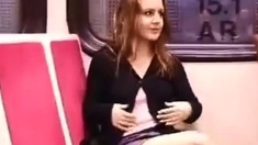 Train flashing no panties no bra