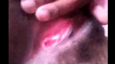 Ebony teen pussy rub