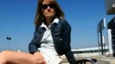 Horny Girl On The Airport