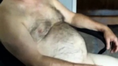 Handsome Hairy Dad Jerking Off