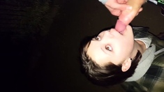 outdoor blowjob facial